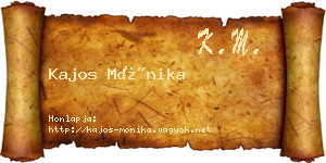 Kajos Mónika névjegykártya